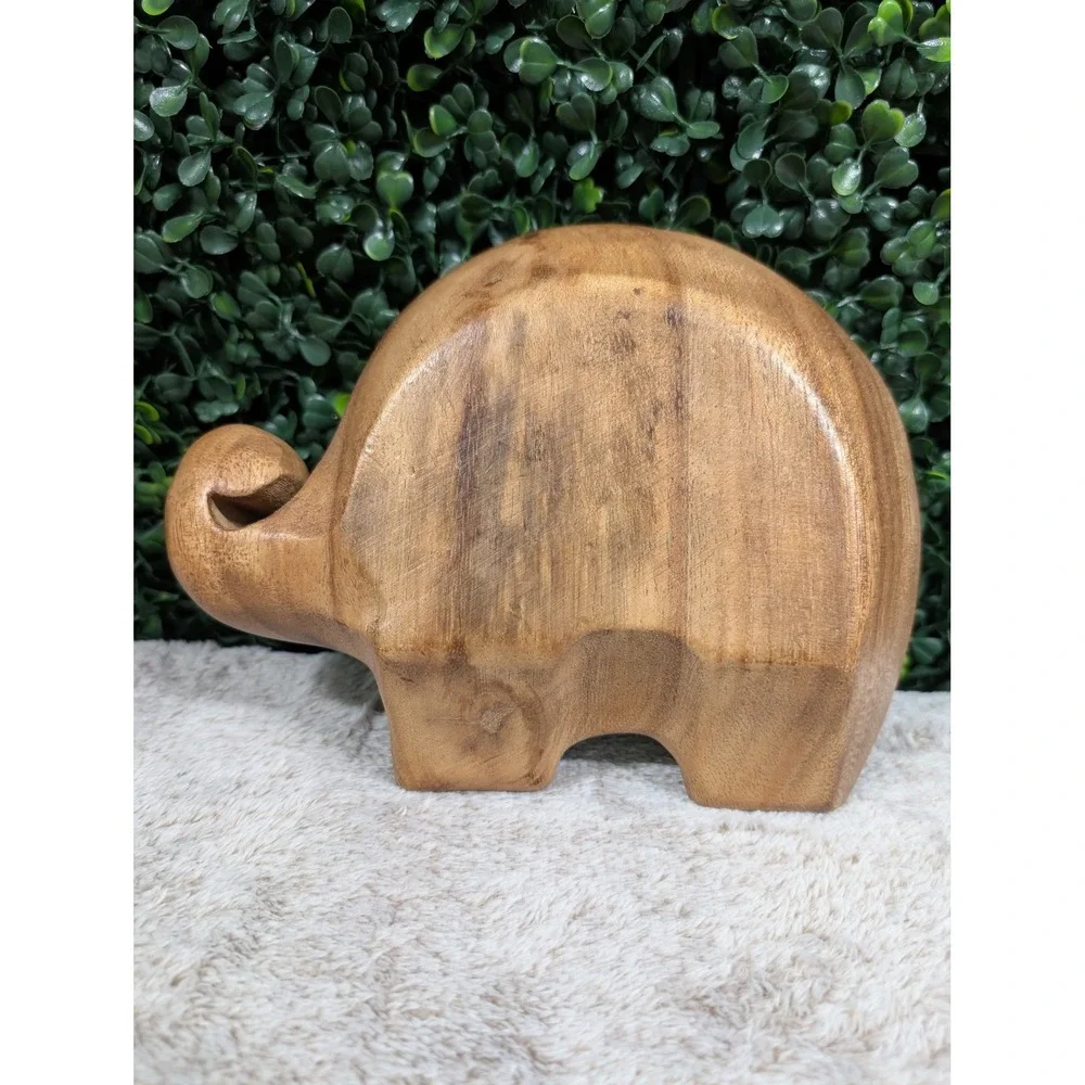 Shop With A Mission Thailand Hand Painted Wooden Elephant Trinket Dish Bowl